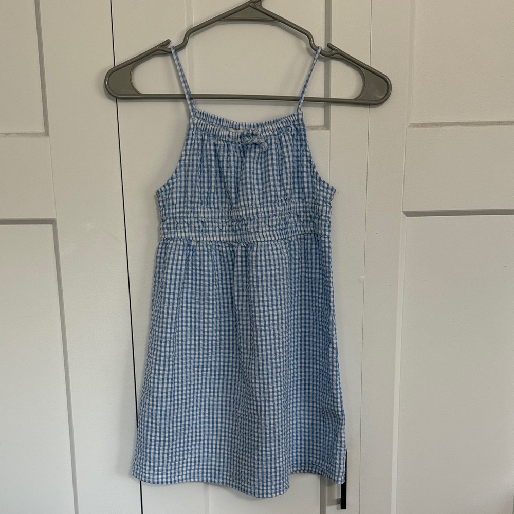 H&M Light Blue Checkered Kids Dress